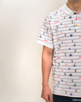 close up of mens polo shirt - nautical mickey