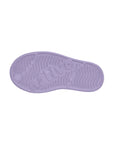 Bottom view of the purple slip-resistant rubber sole of the Native Jefferson Child shoe.