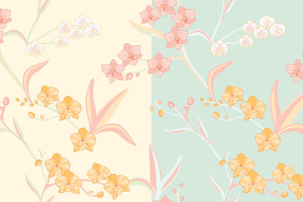 Orchid Garden floral pattern