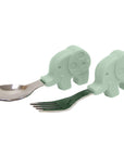 Palm Grasp Spoon & Fork Set - Ollie (with case)