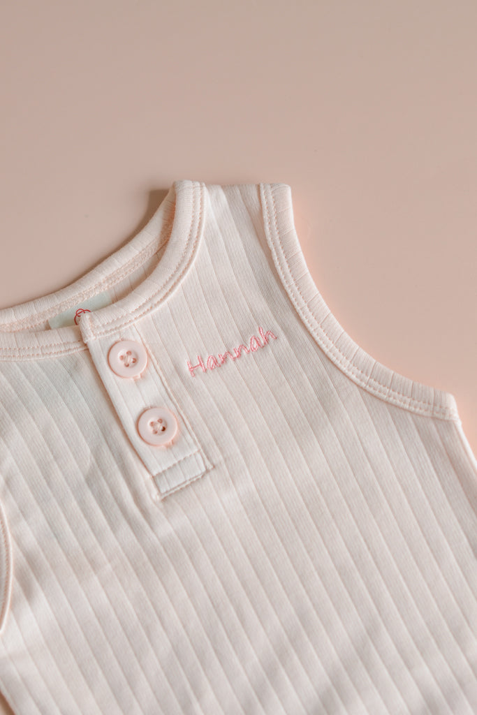 Sleeveless Onesie - Pastel Pink | Baby Clothing Essentials at The Elly Store Singapore