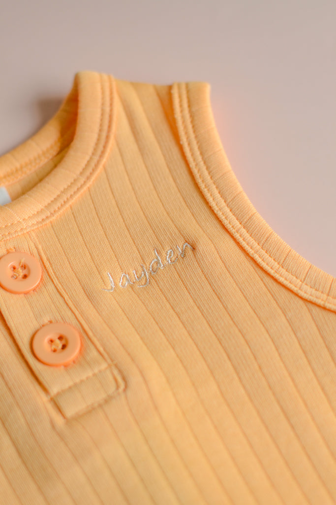 Sleeveless Onesie - Pastel Orange | Baby Clothing Essentials at The Elly Store Singapore