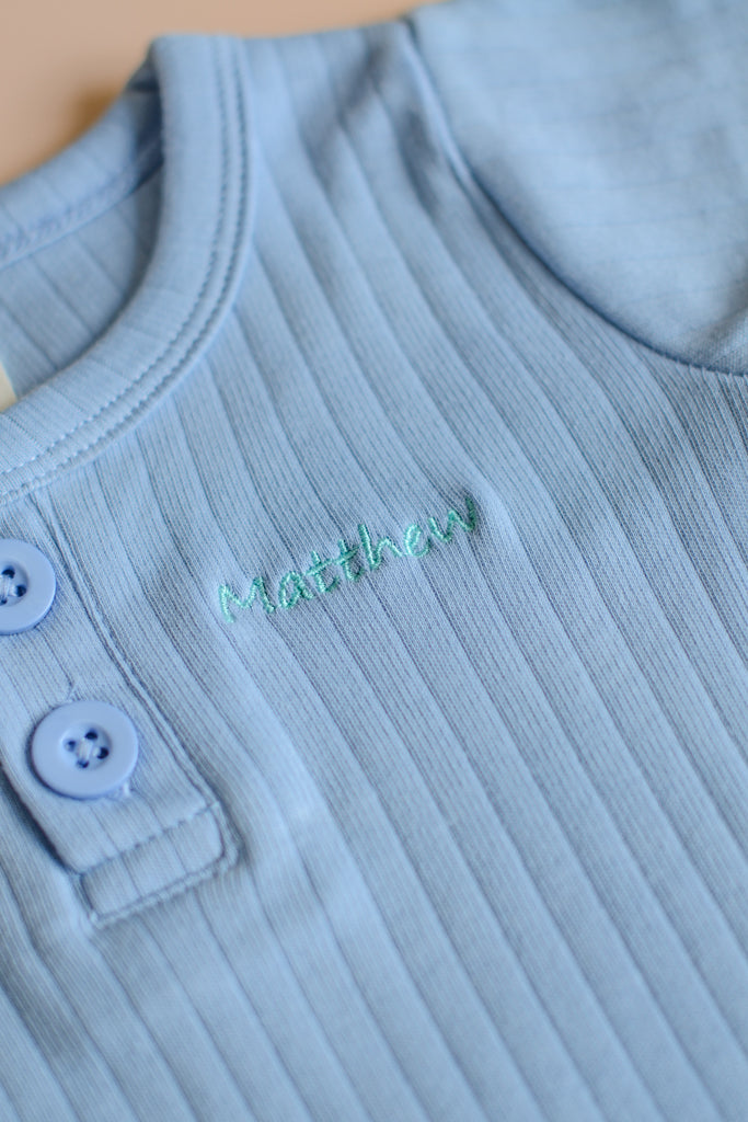 Sleeveless Onesie - Pastel Blue | Baby Clothing Essentials at The Elly Store Singapore