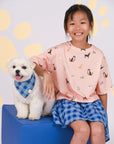 Pet Bandana - Navy Terrier Plaids / Paw Stripes | The Elly Store