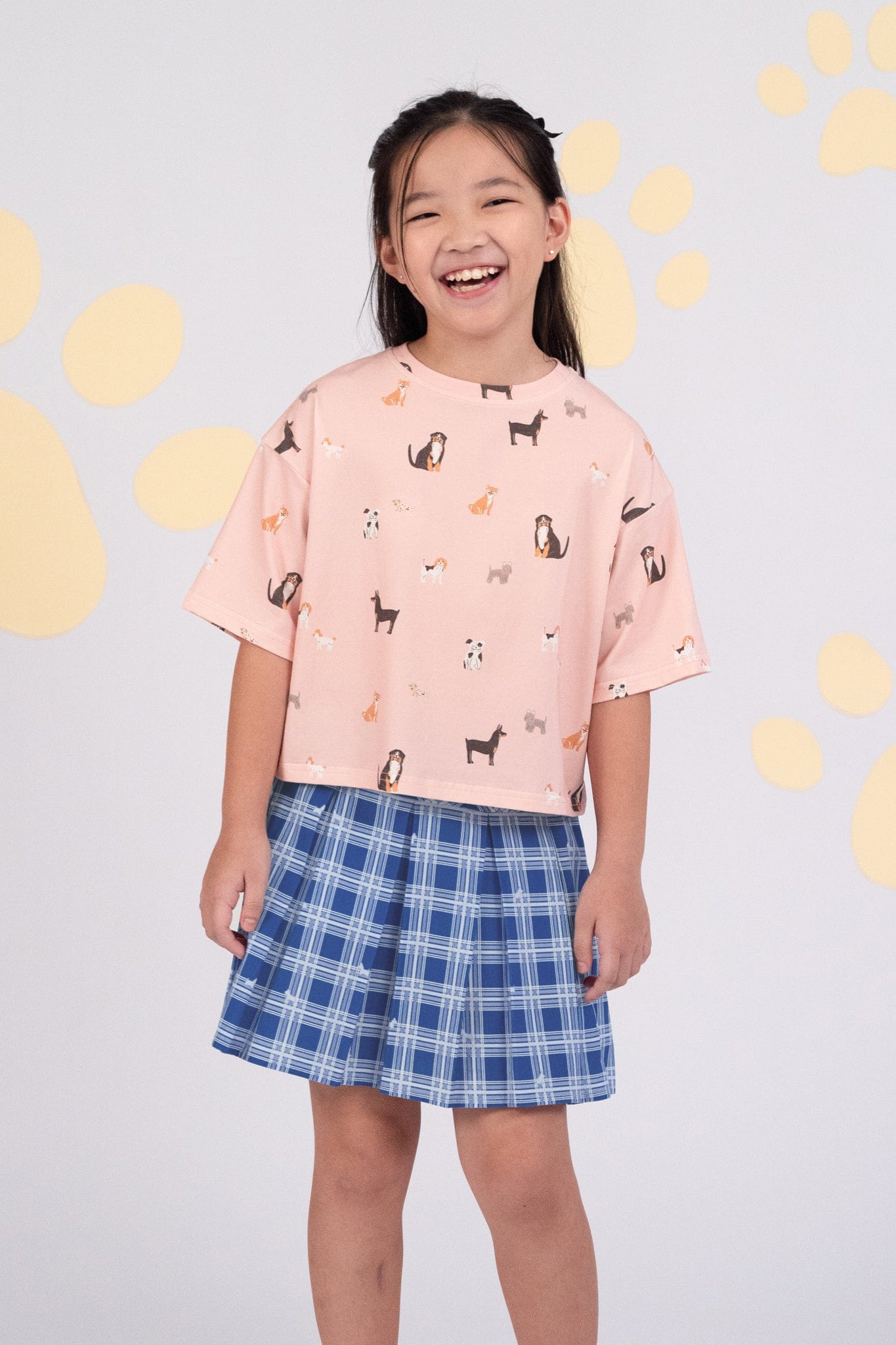 Crop Tee - Pink Doggies