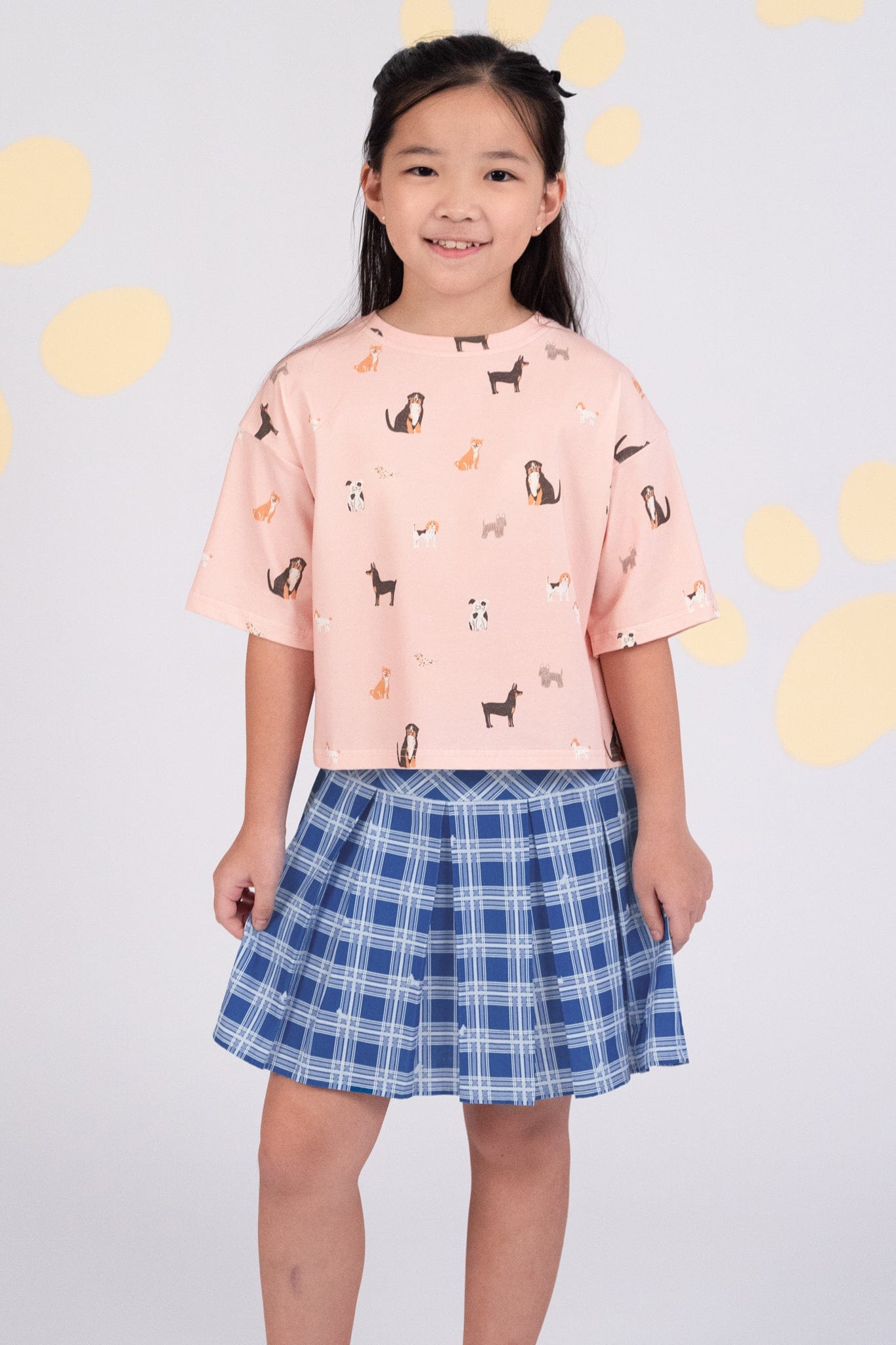 Crop Tee - Pink Doggies