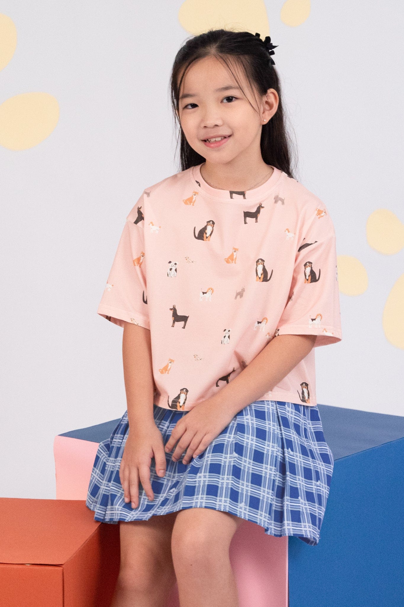 Crop Tee - Pink Doggies