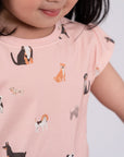Riley Tee - Pink Doggies