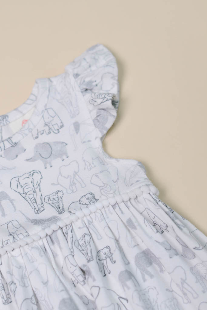 Piper Dress - Grey Elephant Families