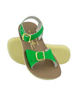 Green leather sandals