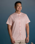Men's Mandarin-collared Shirt - Mickey Honeycomb Tiles