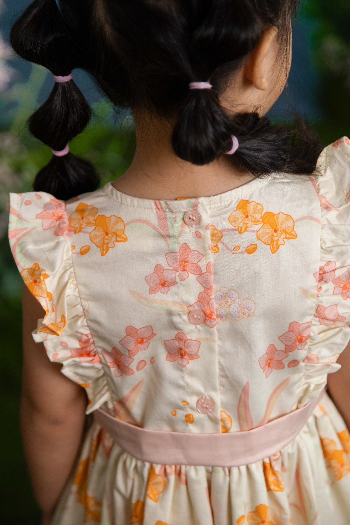 Aria Dress - Cream Orchid Garden