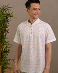 Men's Mandarin-collared Polo Tee - Rainbow Fish