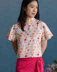 Ladies Amanda Top - Colourful Chrysanthemums