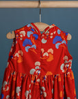 Flare Cheongsam - Red Tree Songbirds