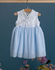 Flare Tulle Cheongsam - Blue Flutter Spring