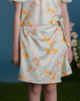 Wrap Skirt - Teal Orchid Garden