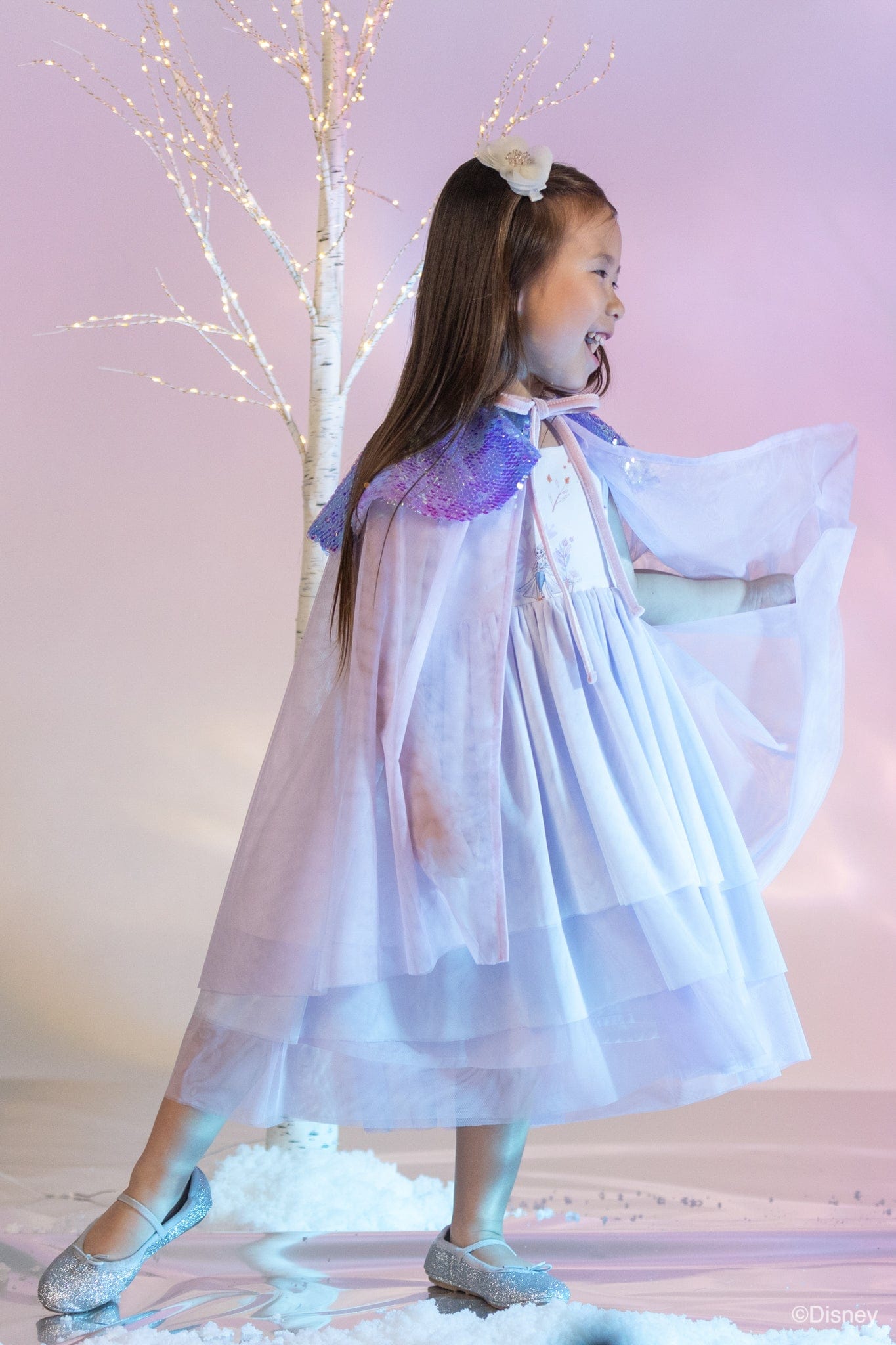 Sequin Tulle Cape - Lilac Shimmer | The Elly Store