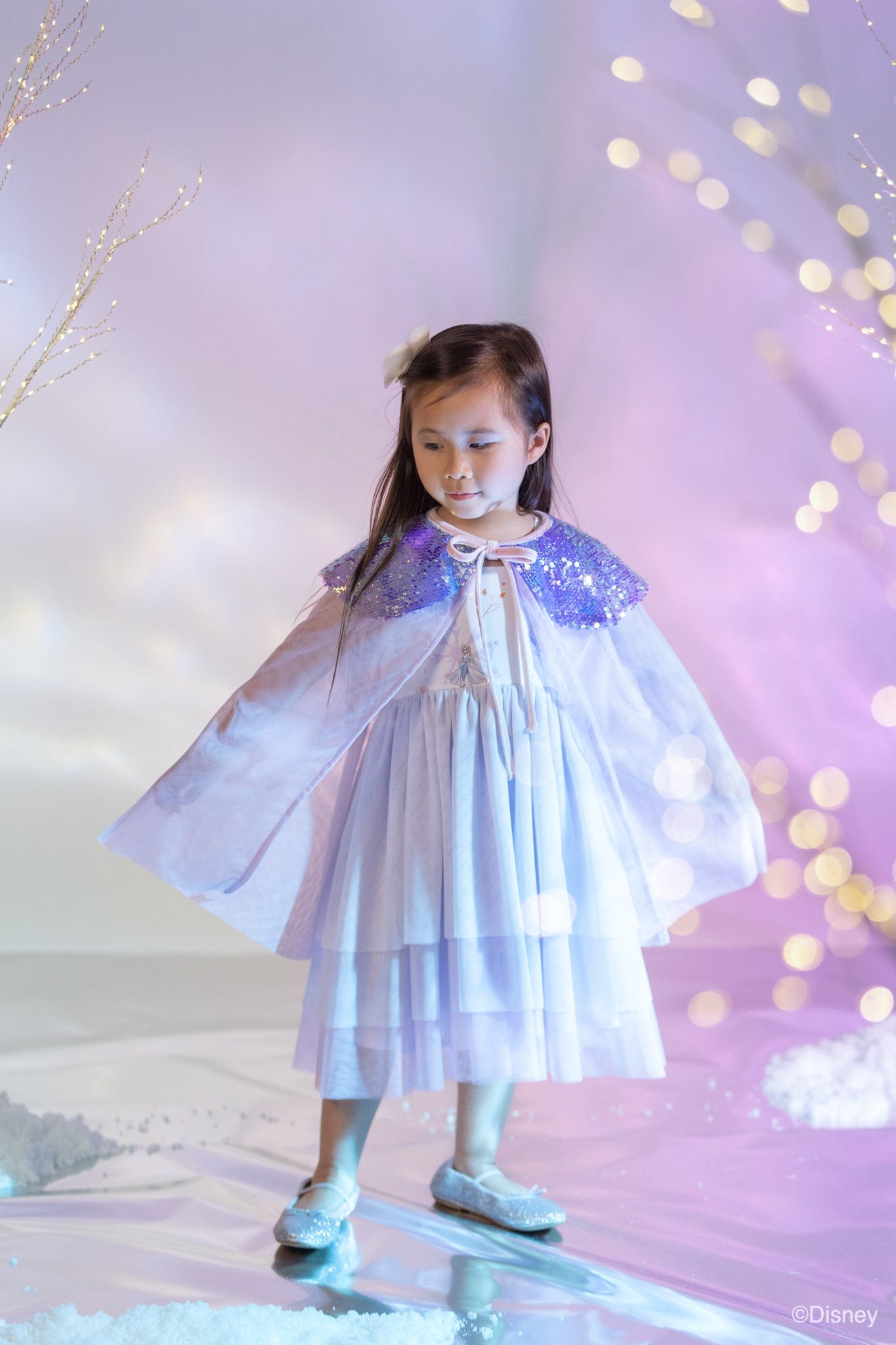 Sequin Tulle Cape - Lilac Shimmer | The Elly Store