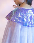 Sequin Tulle Cape - Lilac Shimmer | The Elly Store