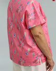 Ladies Becca Top - Pink Floral Lanterns
