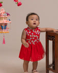Luna Tulle Onesie - Red Fans