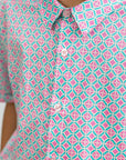 Little Man Shirt - Pink Teal Mosaic