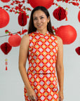 Ladies Amber Top - Red Lucky Coins