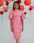 Ladies Renee Cheongsam - Pink Floral Lanterns