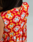 Flare Cheongsam - Red Lucky Coins