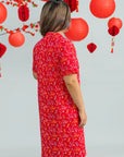 Ladies Wendy Cheongsam - Red Floral Bamboo