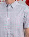 Men's Shirt - Pink Teal Mosaic