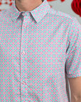Men's Shirt - Pink Teal Mosaic