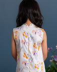 Drop Waist Cheongsam - Pastel Tree Songbirds
