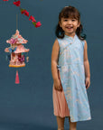 Wrap Cheongsam - Blue Cranes