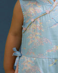 Wrap Cheongsam - Blue Cranes