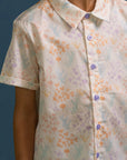 Little Man Shirt - Cream Floral Bamboo
