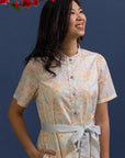 Ladies Sasha Dress - Cream Floral Bamboo