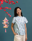 Ladies Marie Top - Turquoise Vases