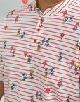 Men's Mandarin-collared Polo Tee - Firecracker Mickey