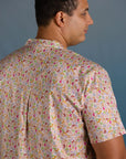 Men's Mandarin-collared Shirt - Zodiac Leaves