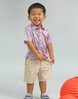 Little Man Shirt - Pink Tiles
