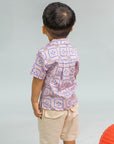 Little Man Shirt - Pink Tiles