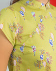 Ladies Alana Top - Yellow Floral Lanterns