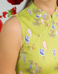 Ladies Mini Peony Cheongsam - Yellow Lanterns