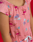 Flutter Playsuit - Pink Teapots