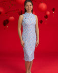Ladies Mini Harper Cheongsam - Blue Lucky Bamboo