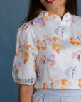 Ladies Nadia Top - Pastel Tree Songbirds
