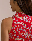 Ladies Heidi Cheongsam - Red Fans
