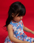 Flare Cheongsam - Blue Lotus
